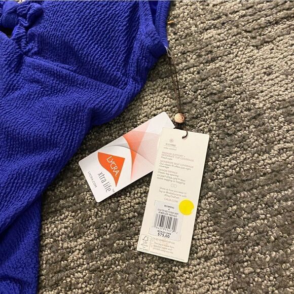 CALIA Women's Textured Tie Front One Piece Swimsuit - Picture 8 of 9